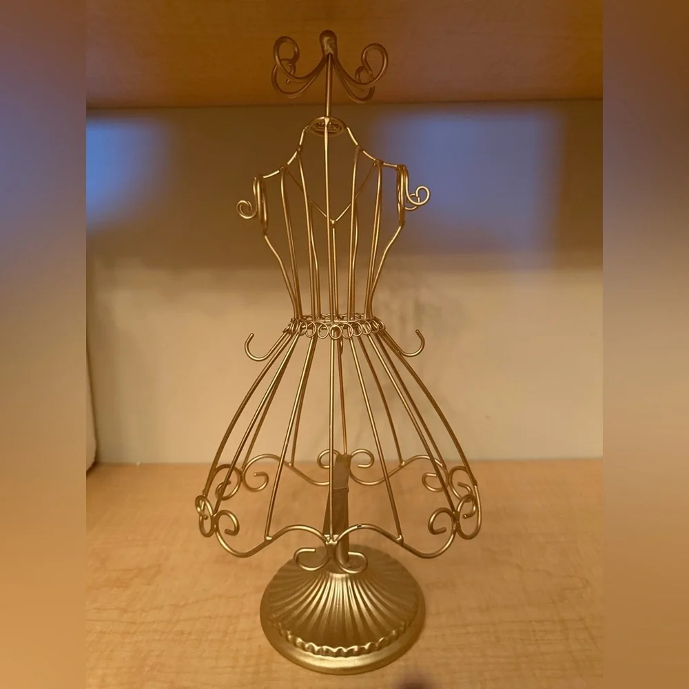 Gold Wire Dress Form Jewelry Holder - Picture 2 of 2